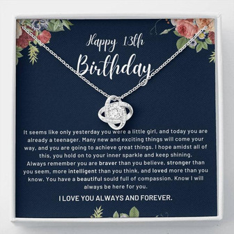 Happy 13Th Birthday Already Teenager Love Knot Necklace - Thegiftio UK