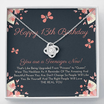 Happy 13Th Birthday Daughter Love Knot Necklace - Thegiftio UK