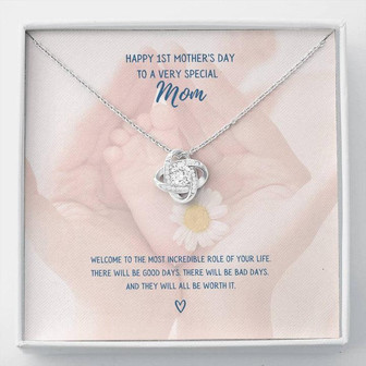"Happy 1St Mother's Day" - Love Knot Necklace - Thegiftio