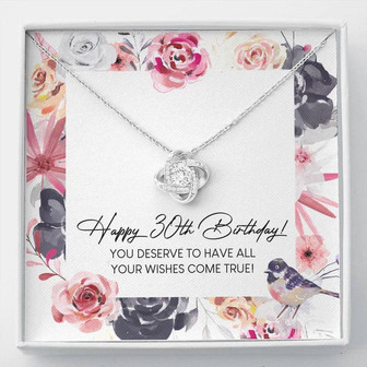 Happy 30Th Birthday Love Knot Necklace Birthday Message Card Gift - Thegiftio UK