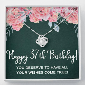 Happy 37Th Birthday Gifts For Women Necklace For Her, 37 Years Old Jewelry Gift For Wife, Friend Gift Love Knot Necklace  - Thegiftio UK