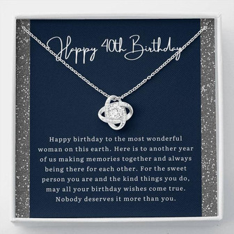 Happy 40Thy Birthday Most Wonderful Woman Love Knot Necklace - Thegiftio