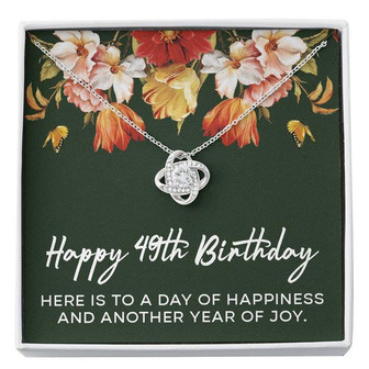 Happy 49Th Birthday Necklace, Birthday Gifts For Women, 49 Yrs Old Birthday Jewelry, Birthday Gifts For Wife, Love Knot Necklace - Thegiftio UK
