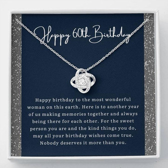 Happy 60Th Birthday Most Wonderful Woman Love Knot Necklace - Thegiftio