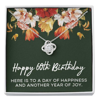 Happy 60Th Birthday Necklace, Birthday Gifts For Women, 60 Yrs Old Birthday Jewelry, Birthday Gifts For Mom, Love Knot Necklace  - Thegiftio UK