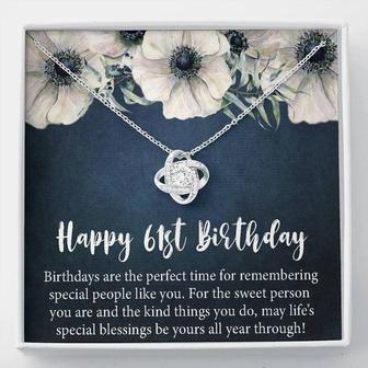 Happy 61St Birthday Gift Necklace, Jewelry Gift For Mom Grandma, 61St Birthday Gifts For Womens, 61 Years Old Love Knot Necklace - Thegiftio UK