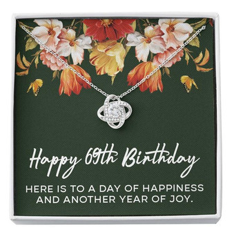 Happy 69Th Birthday Necklace, Birthday Gifts For Women, 69 Yrs Old Birthday Jewelry, Birthday Gifts For Mom, Love Knot Necklace - Thegiftio UK