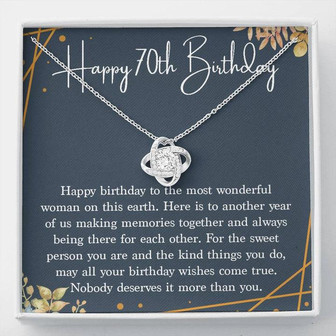 Happy 70Th Birthday Necklace Gift For Mom Grandma, 70Th Birthday Gifts For Women, 70 Years Old Jewelry Love Knot Necklace Xx166lk51 - Thegiftio UK