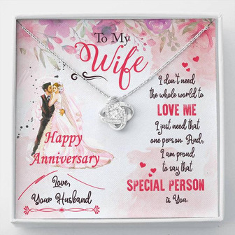 Happy Anniversary Gift For Wife - Love Knot Necklace - Thegiftio UK