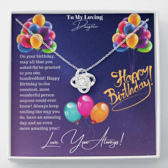 Happy Birthday Daughter Love Knot Necklace - Thegiftio UK
