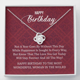 Happy Birthday To The Most Wonderful Woman In The World Love Knot Necklace - Thegiftio UK