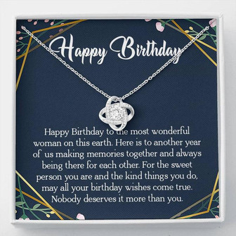 Happy Birthday To The Most Wonderful Woman In The World Love Knot Necklace - Thegiftio UK