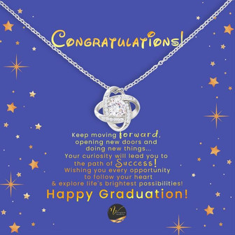 Happy Graduation Love Knot Necklace - Thegiftio UK