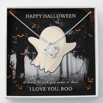 Happy Halloween Gift For Her, The Love Knot Necklace, "I Love You, Boo" - Thegiftio