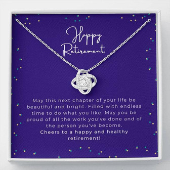 Happy Healthy Retirement Love Knot Necklace - Thegiftio