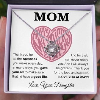 Happy Mother's Day - Always Be Grateful - Love Knot Necklace - Thegiftio UK