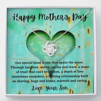 Happy Mother's Day - Love Knot Necklace - Love, Your Son - Heart Middle - Thegiftio UK