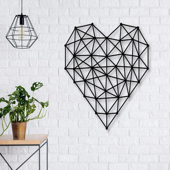 Heart Geometric Metal Wall Art | Heart Wall Decor | Metal Wall Decor | Kid's Room Decor | Living Room Decor | Abstract Heart | Nursery Decor - Thegiftio UK