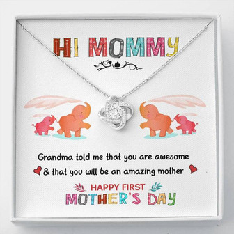 Hi Mommy - Gift For First Time Mom - Gift For Daughter - Mother's Day Gift - Love Knot Necklace - Thegiftio