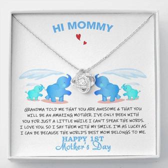 Hi Mommy - Grandma Told Me That You Are Awesome - Love Knot Necklace - Thegiftio UK