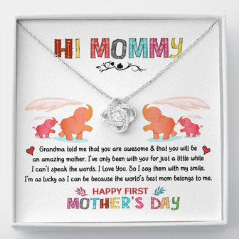 Hi Mommy - Grandma Told Me That You Are Awesome - Love Knot Necklace - Thegiftio UK