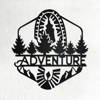 Hiking Adventure Metal Wall Art, Hiking Adventure Sign Decoration For Room, Hiking Adventure Metal Home Decor, Hiker Metal Sign, Hiker Gift - Thegiftio
