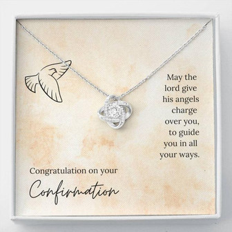 His Angels Charge Over You - Love Knot Necklace - Thegiftio UK