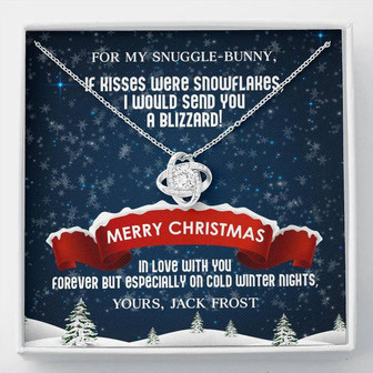 Husband To Wife - If Kisses Were Snowflakes - Customizable Christmas Gift Love Knot Necklace - Thegiftio UK