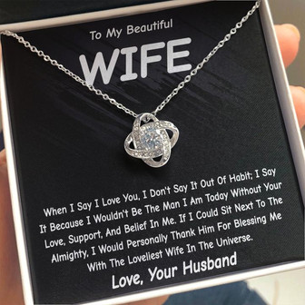 Husband To Wife Gift - Love Knot Necklace - Thegiftio UK