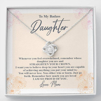 I Am So Proud Of You Mom To Daughter Love Knot Necklace - Thegiftio UK