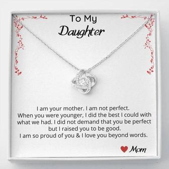 I Am You Mother. I Am Not Perfect - Love Knot Necklace - Thegiftio UK