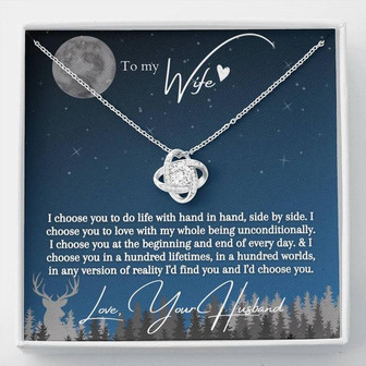"I Choose You" Love Knot Necklace Blue Starlight Edition - Thegiftio UK