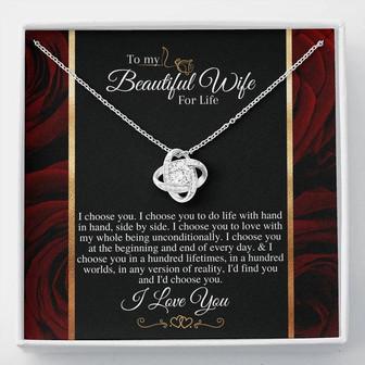 "I Choose You" Love Knot Necklace Roses Edition - Thegiftio UK