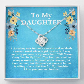 I Love You Now And Forever Love Knot Necklace Gift For Daughter - Thegiftio UK