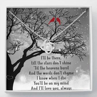 I'll Be There Love Knot Necklace Message Card - Thegiftio UK