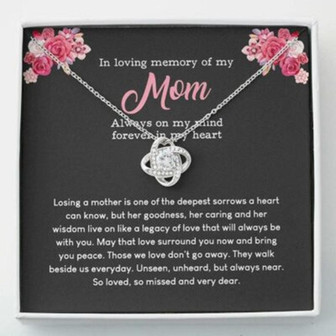 In Loving Memory Of Mom Necklace , Memorial Necklace Gift For Daughter - Thegiftio UK