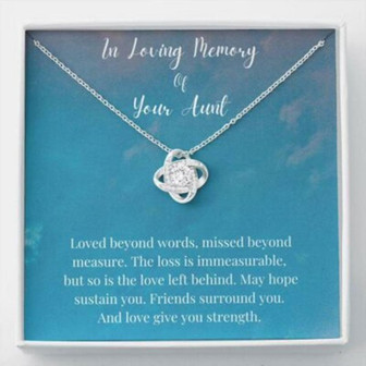 In Loving Memory Of Your Aunt Necklace, Memorial Gifts For Loss Of An Aunt Gift - Thegiftio UK