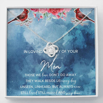 In Loving Memory Of Your Mom Love Knot Necklace Message Card - Thegiftio UK