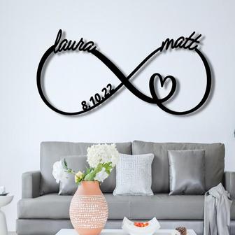 Infinity Metal Sign, Family Name Sign, Personalized Metal Wall Decor, Housewarming Gift, Welcome Sign for Front Porch, Metal Monogram Sign - Thegiftio UK