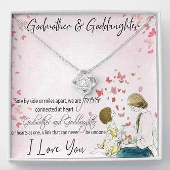 Jewelry For Godmother, Mother Day Gift, Love Knot Necklace, Godmother & Goddaughter Necklace, Birthday Gift For Godmother From Goddaughter, Godmother Gift, - Thegiftio UK