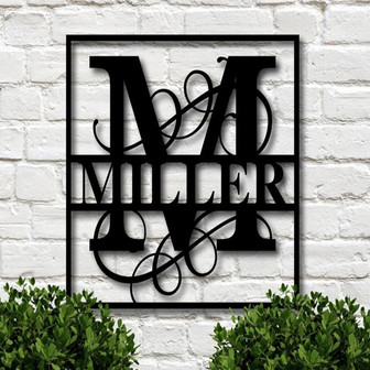 Last Name Metal Sign, Family Name Sign, Housewarming Gift, Personalized Metal Wall Decor, Metal Sign for Front Porch, Metal Monogram Sign - Thegiftio UK