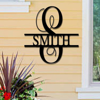 Last Name Metal Sign, Family Name Sign, Personalized Metal Wall Decor, Housewarming Gift, Welcome Sign for Front Porch, Metal Monogram Sign - Thegiftio UK