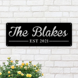 Last Name Metal Sign, Personalized Metal Sign, Metal Family Name Sign, Wedding Sign, Established Sign, Outdoor Signs, - Thegiftio UK