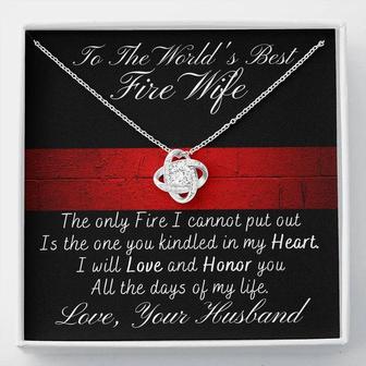To The World's Best Fire Wife Love Knot Necklace Gift Set - Thegiftio UK