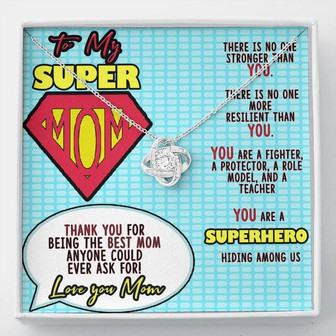 To My Supermom4 - Love Knot Necklace - Mothers Day - Thegiftio UK