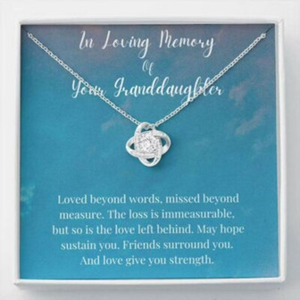Loss Of A Granddaughter Necklace, In Memory Of Your Granddaughter, Memorial Gifts - Thegiftio UK