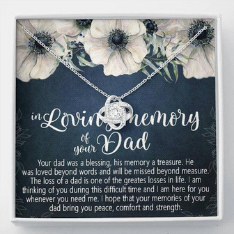 Loss Of Dad Gift, Grief Gift, Sympathy Gift, Dad Love Knot Necklace, Dad Memorial Gift, Gift For Daughter, Bereavement Keepsake Condolence - Thegiftio
