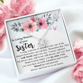 Loss Of Sister Necklace, Memorial Gift For Loss Of Sister Gift For Mother, Sister Memorial Gift, Sister Passing Jewelry, Sympathy Gift - Thegiftio UK