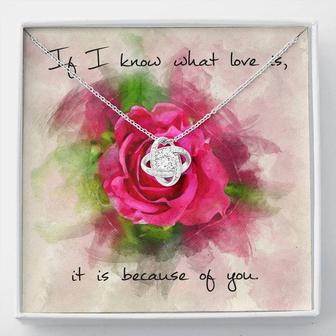Love Knot Necklace – Red Rose Message Card - Thegiftio UK