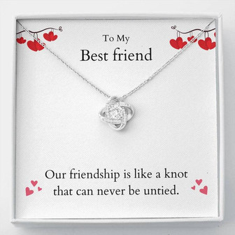 Love Knot Necklace - To My Best Friend | Cubic Zirconia  - Thegiftio UK